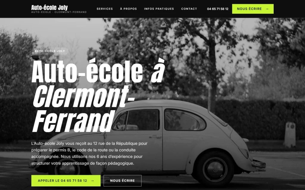 Style Énergie - noir et vert fluo, très dynamique